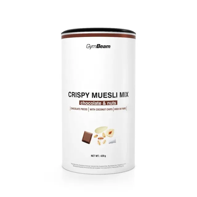 GymBeam Knusper Müsli Mix Schoko Nüsse Müsli 420 g ballaststoffreich