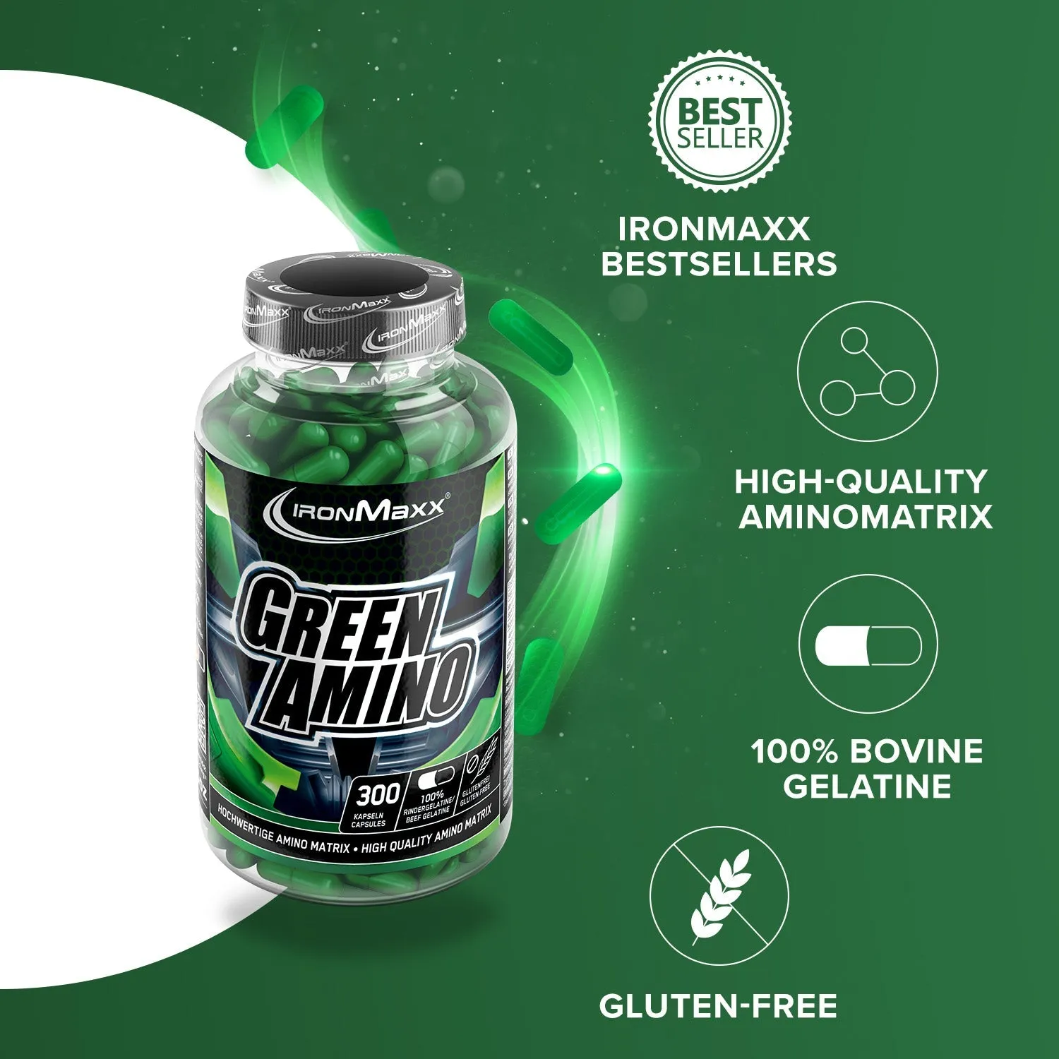 IronMaxx Green Amino EAA Kapseln 300 Caps vegan?