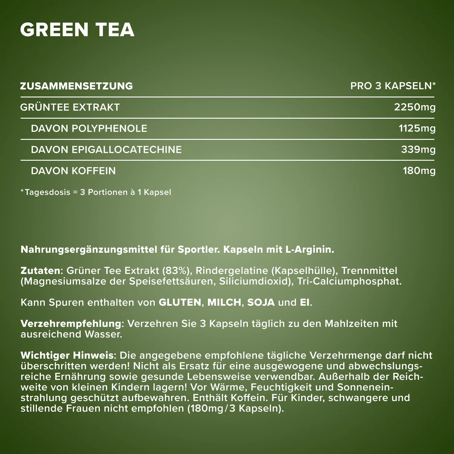 IronMaxx Green Tea Kapseln 130 Stück hochdosiert