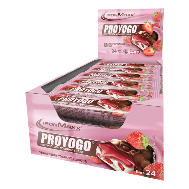 IronMaxx Proyogo 24x49g Proteinriegel Strawberry Yoghurt