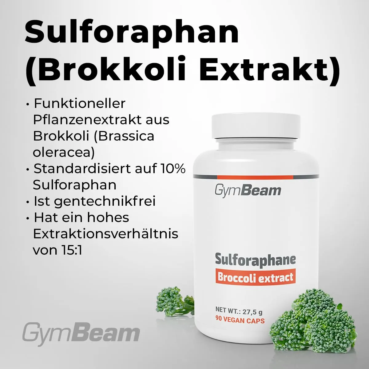 GymBeam Brokkoli-Extrakt Kapseln 90 Stk Sulforaphan
