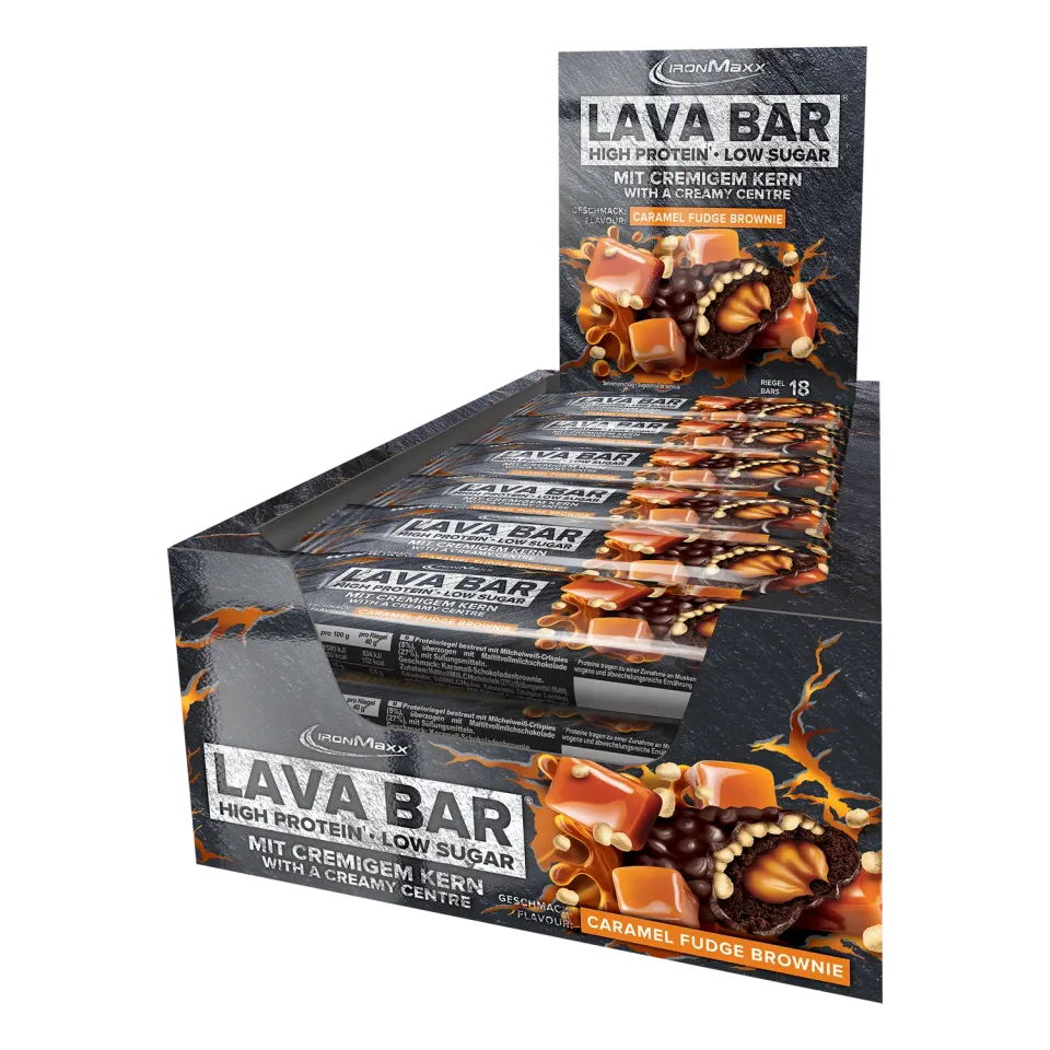 IronMaxx Lava Bar Proteinriegel 18x40 g Caramel Fudge Brownie