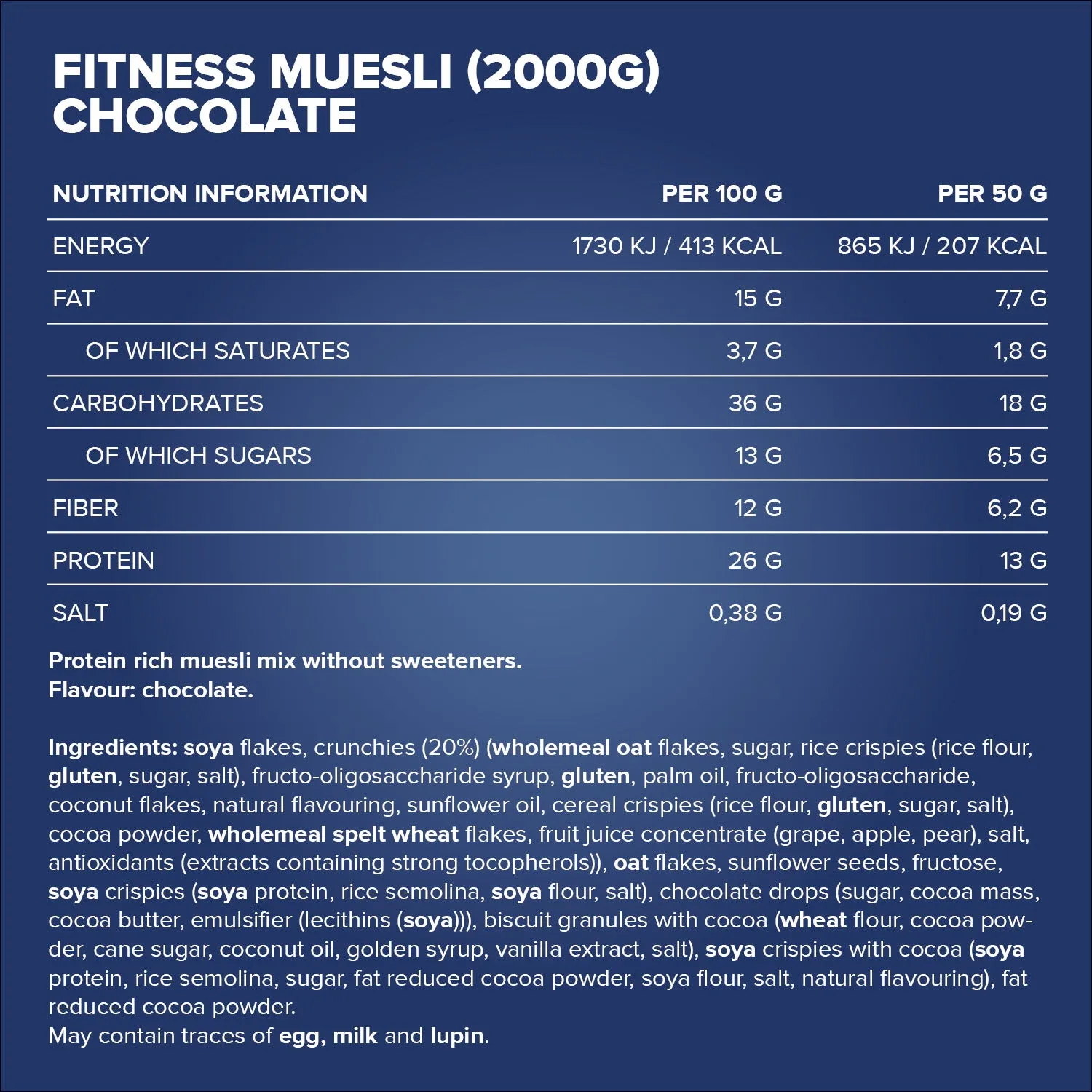 IronMaxx Fitness Müsli 2000g Chocolate proteinreich