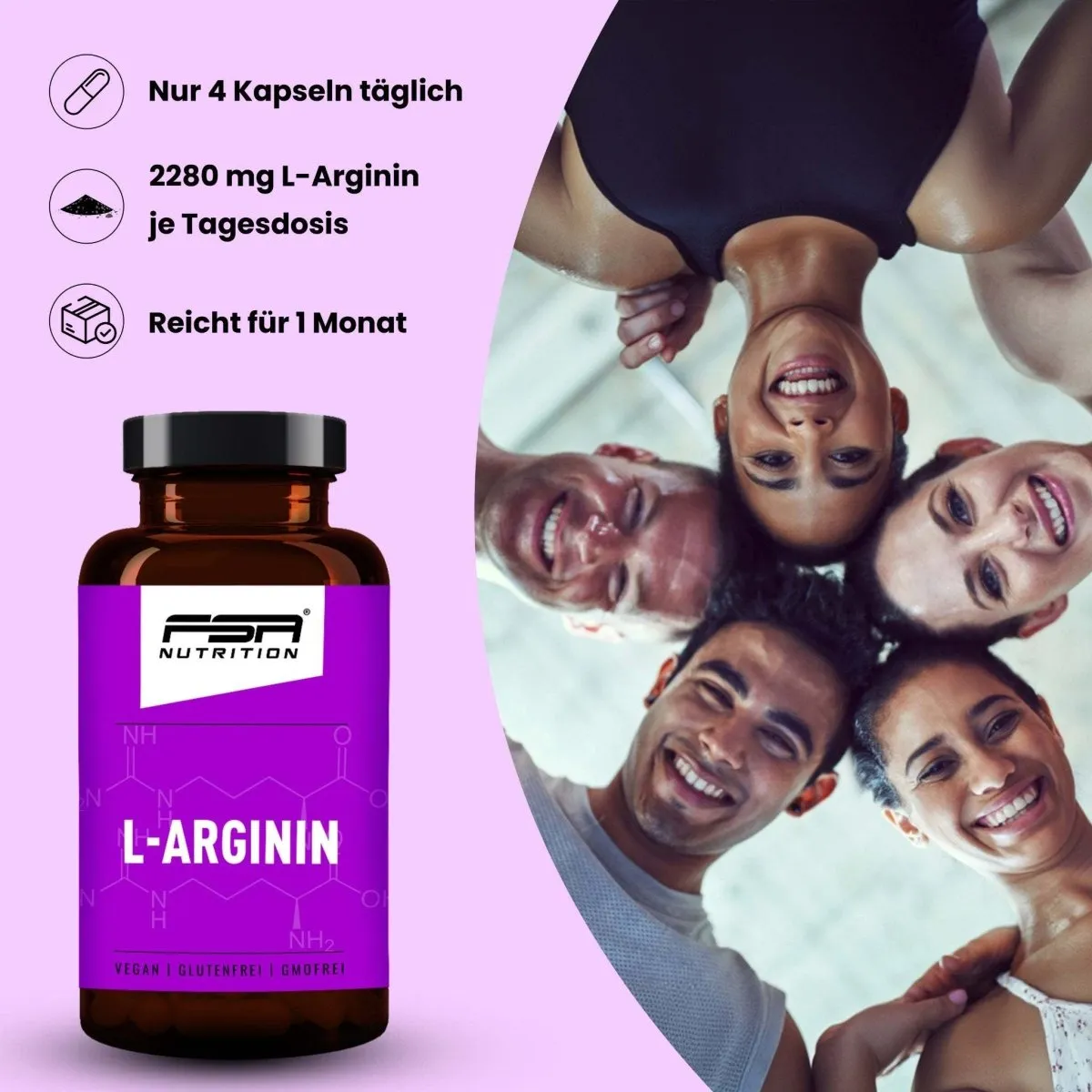 FSA Nutrition L-Arginin Kapseln hochdosiert 2280 mg
