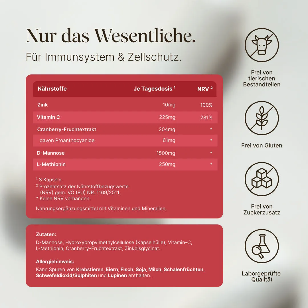 VETAIN Cranberry + D-Mannose Kapseln 90 Stück Blase