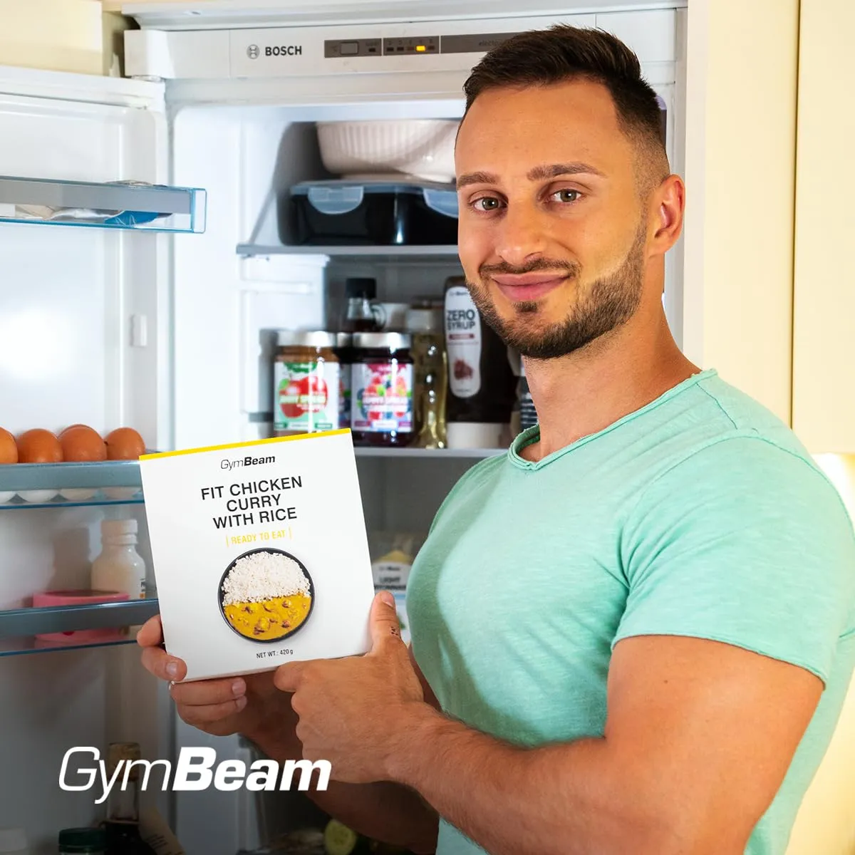 GymBeam FIT Hähnchen Curry Reis 420g Fertigmahlzeit