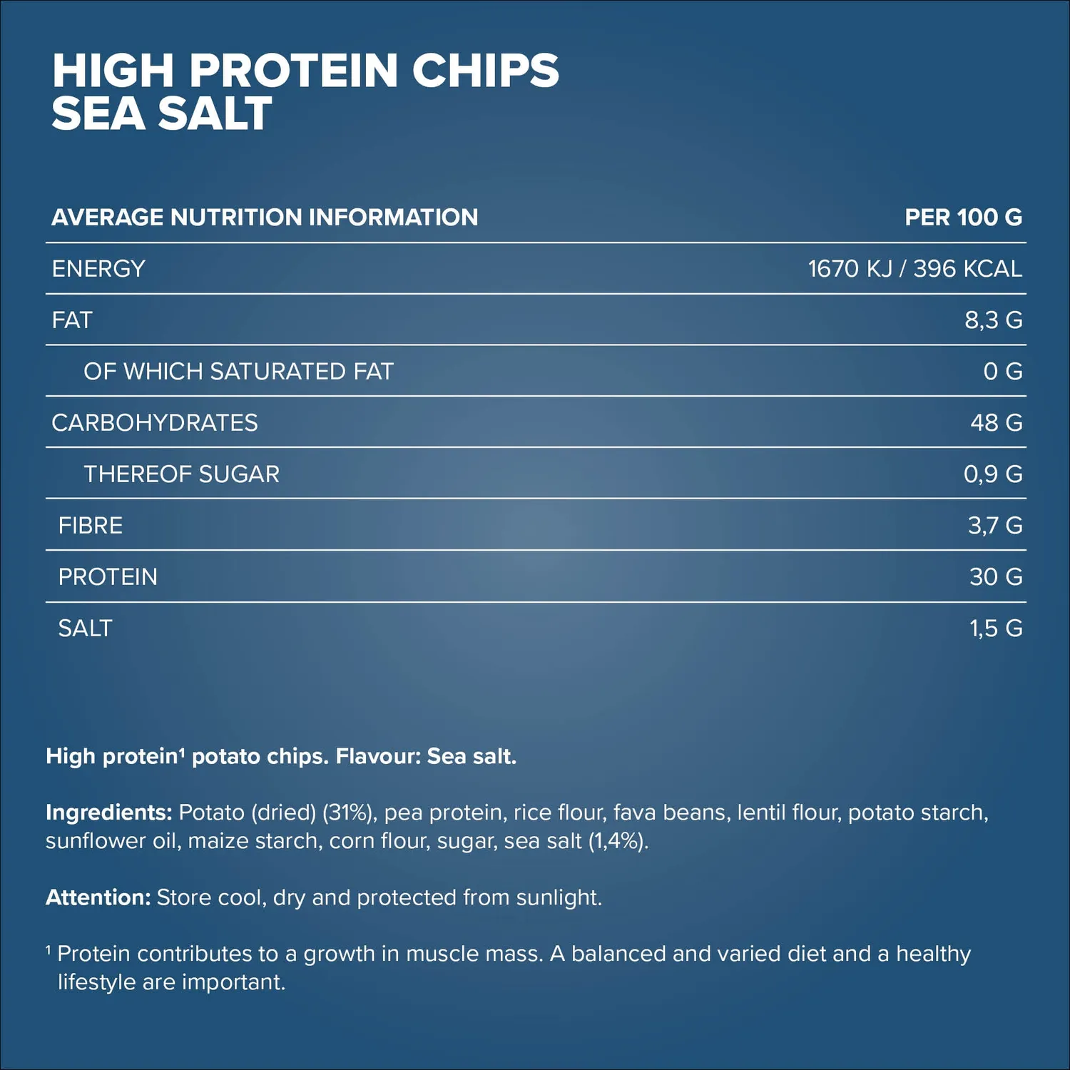 IronMaxx High Protein Potato Chips Sea Salt 60g vegan