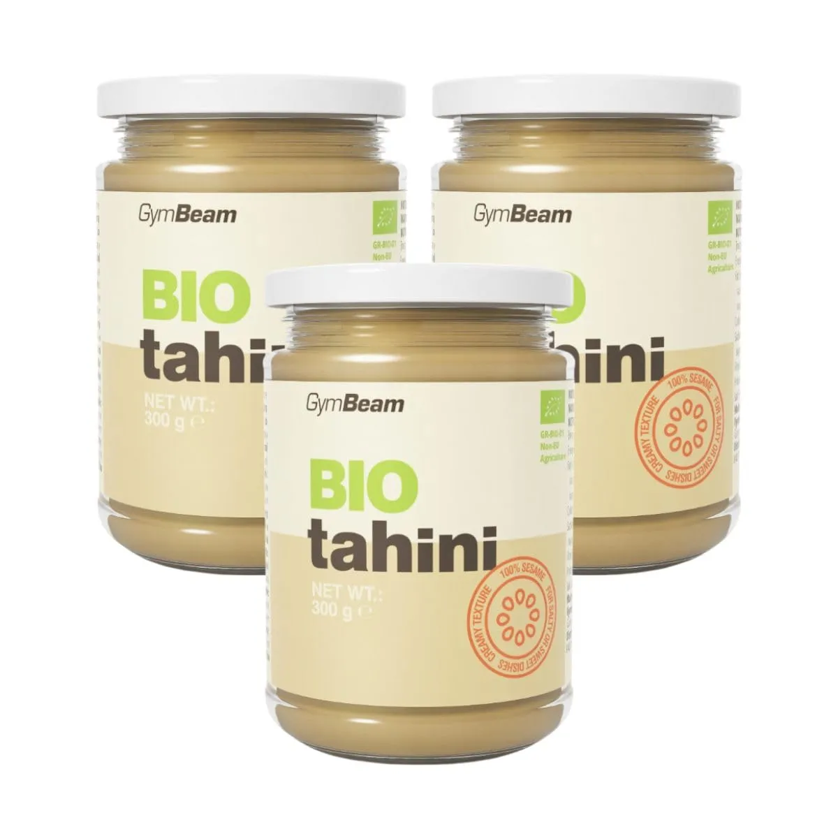GymBeam BIO Tahini Sesampaste aus Sesam 300g cremig