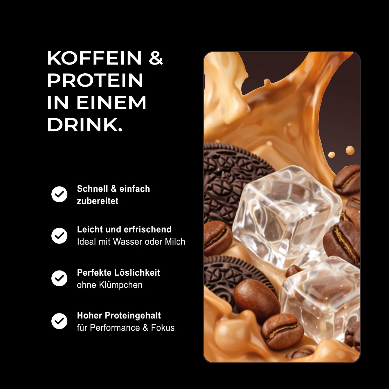 Neosupps Protein Coffee Cookies & Cream Protein Kaffee 500g koffeinhaltig
