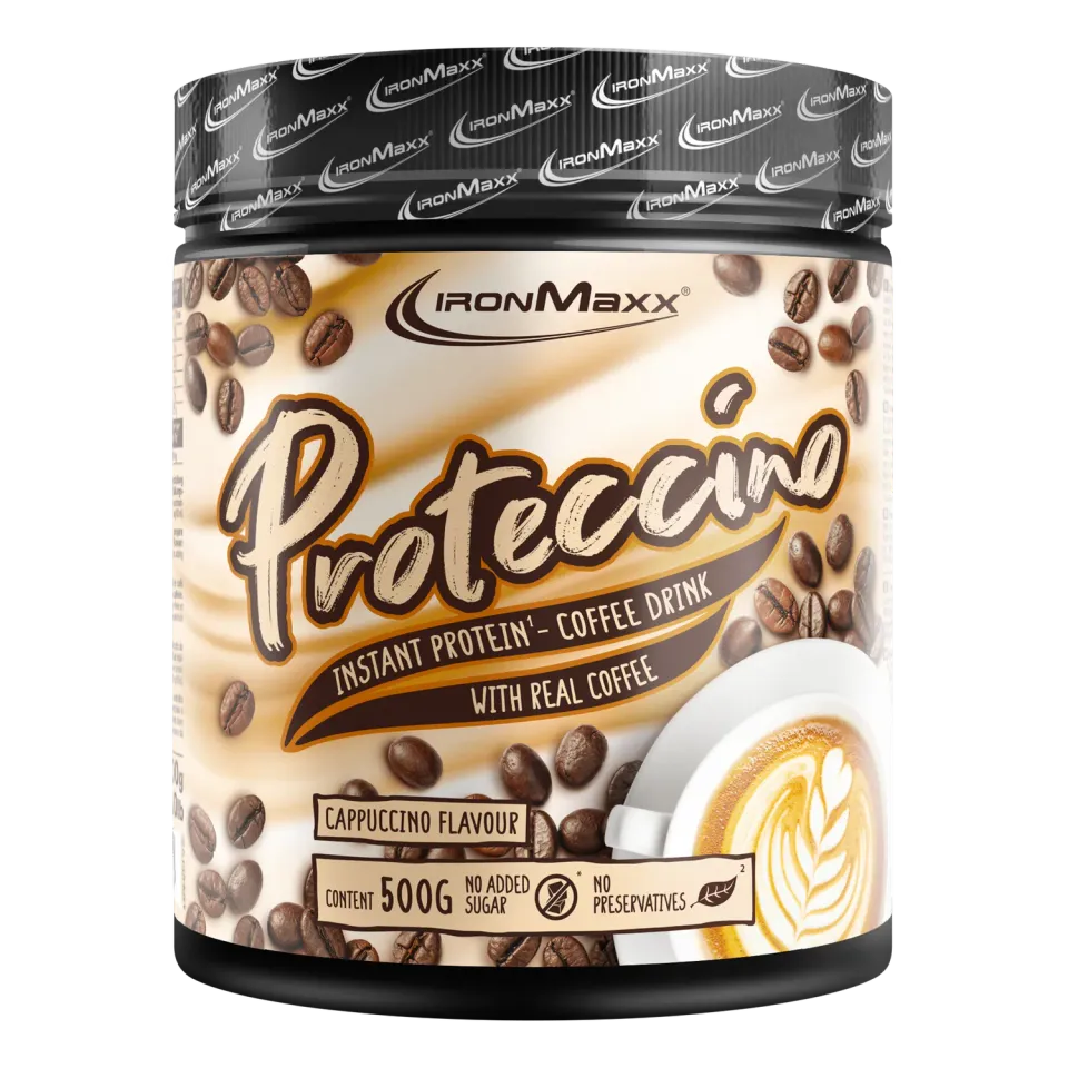 IronMaxx Proteccino Cappuccino Protein Kaffee 500g koffeinhaltig