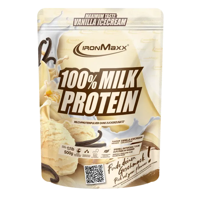 IronMaxx 100% Milk-Protein Pulver 500g Vanilla Ice Cream