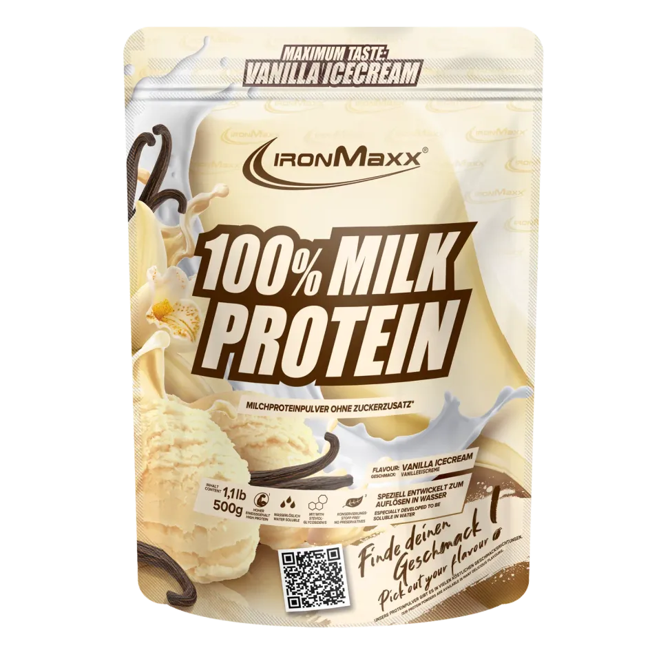 IronMaxx 100% Milk-Protein Pulver 500g Vanilla Ice Cream