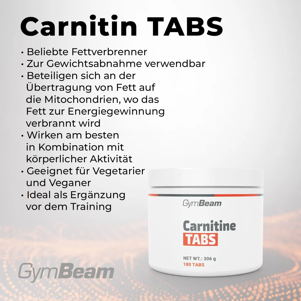 GymBeam L-Carnitin Tabs Tabletten 180 Stk 2000 mg