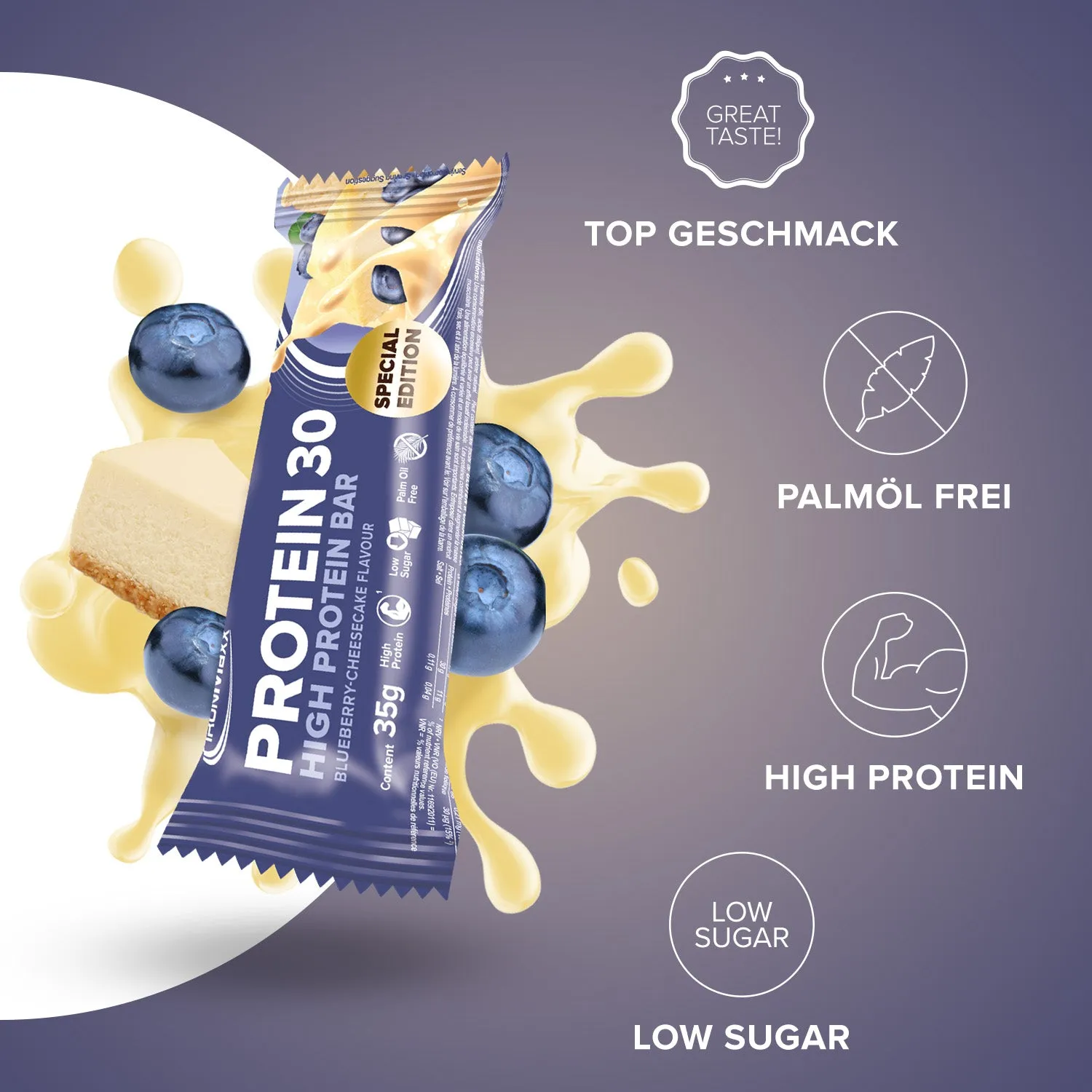 IronMaxx Protein 30 Riegel Blueberry-Cheesecake 24x35g Snack