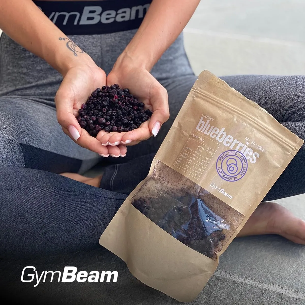 GymBeam Heidelbeeren gefriergetrocknet 100 g zuckerfrei