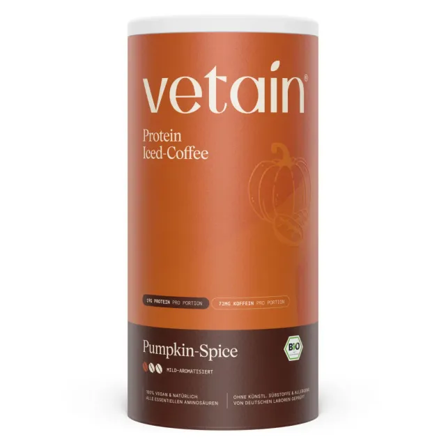 Vetain Vegan Protein Iced-Coffee Pumpkin Spice Proteinpulver 540g Bio