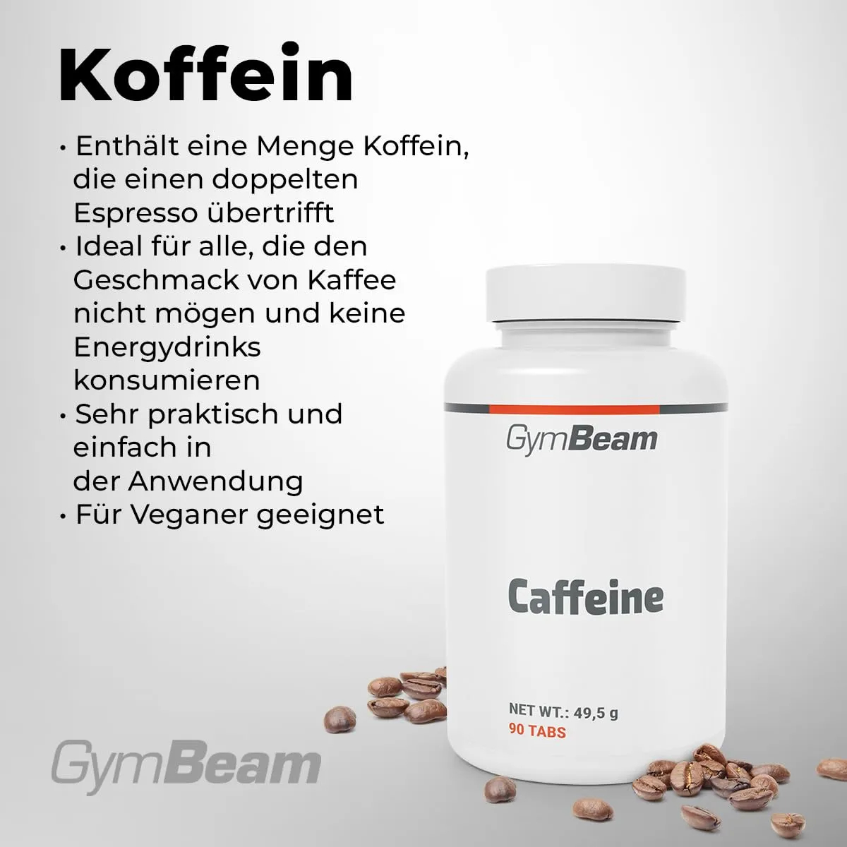 GymBeam Koffein Tabletten 90 Stück hochdosiert