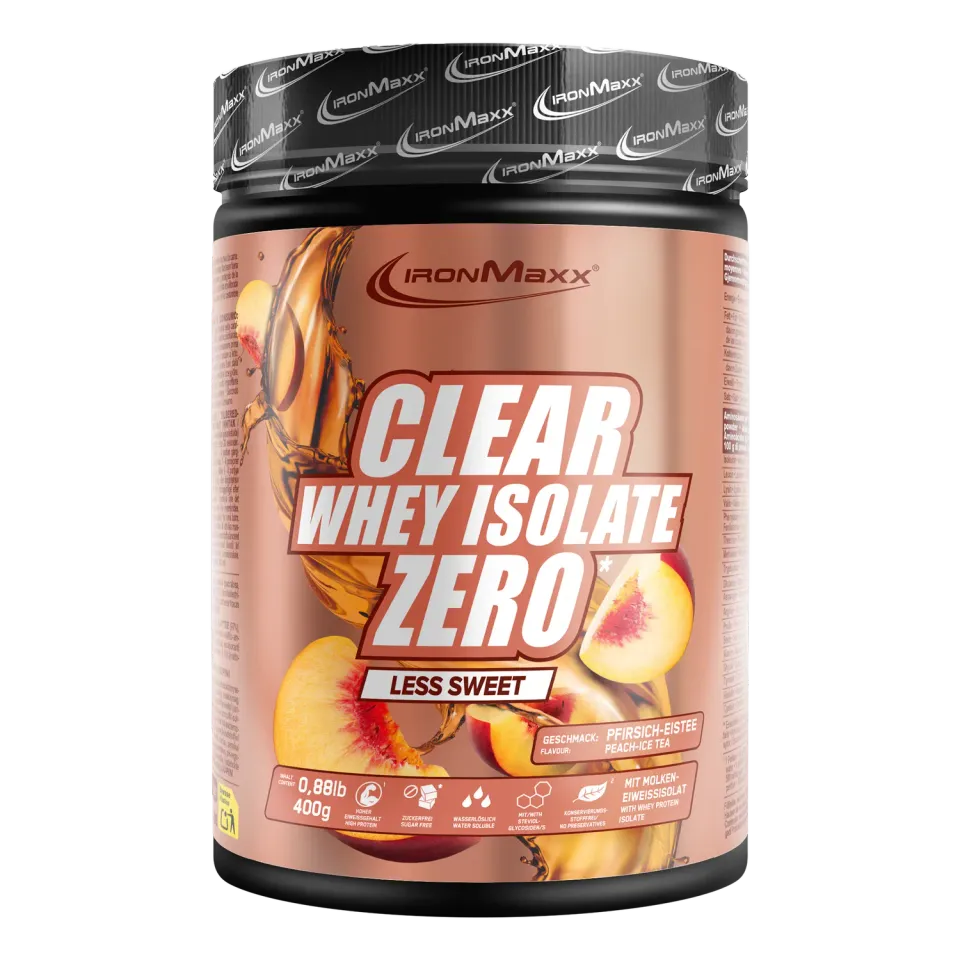 IronMaxx Clear Whey Isolate ZERO Peach Pulver 400 g zuckerfrei