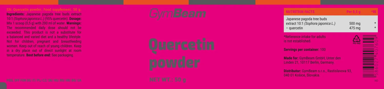 GymBeam Quercetin Pulver 50 g 95% Sophora Japonica vegan