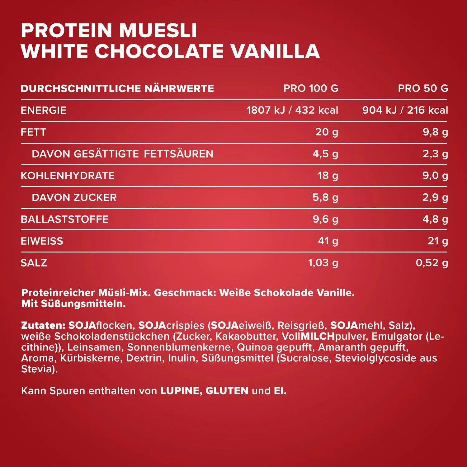 IronMaxx Protein Müsli 2000g White Chocolate Vanilla proteinreich