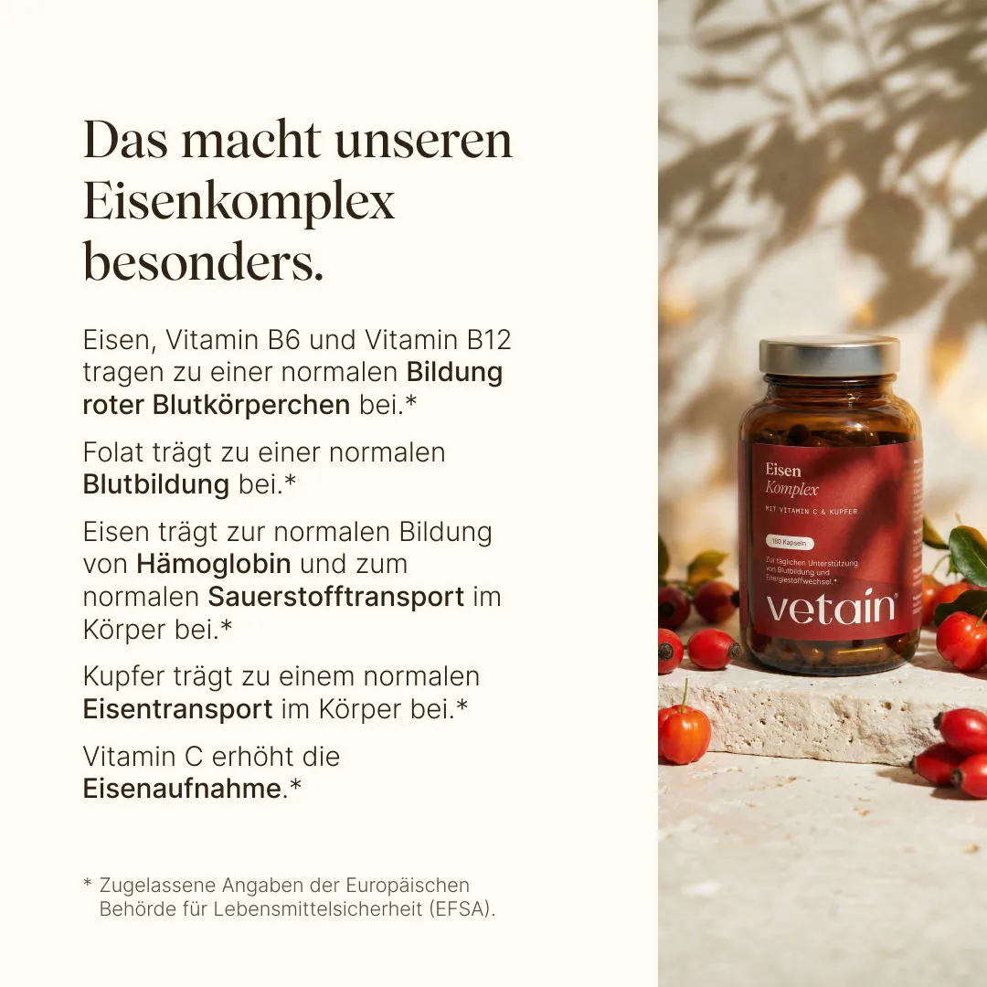 VETAIN Eisenkomplex Kapseln 180 Stück vegan