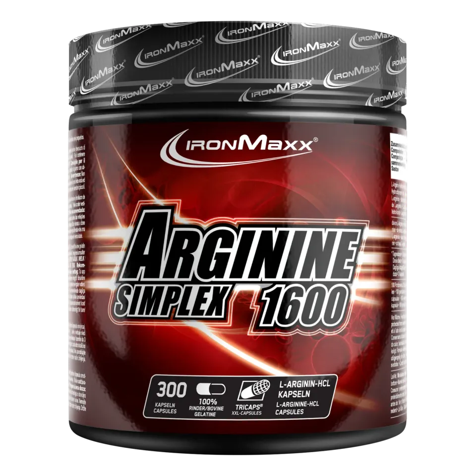 IronMaxx Arginin Simplex 1600 Kapseln 300 Stück Pump
