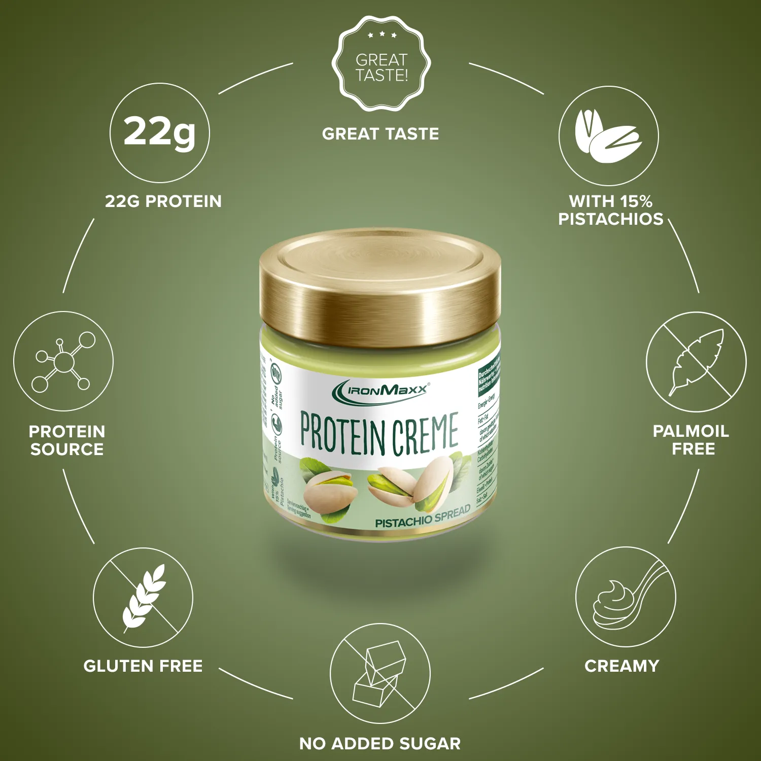 IronMaxx SqueeZero Protein Creme Pistachio 200g zuckerarm