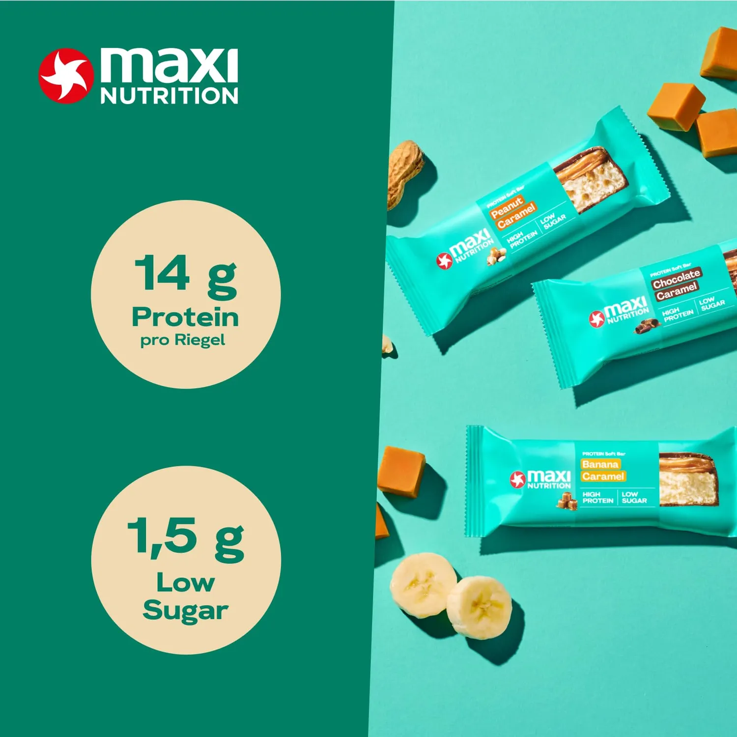 MaxiNutrition Softbar Proteinriegel Schokolade Karamell 16x45g