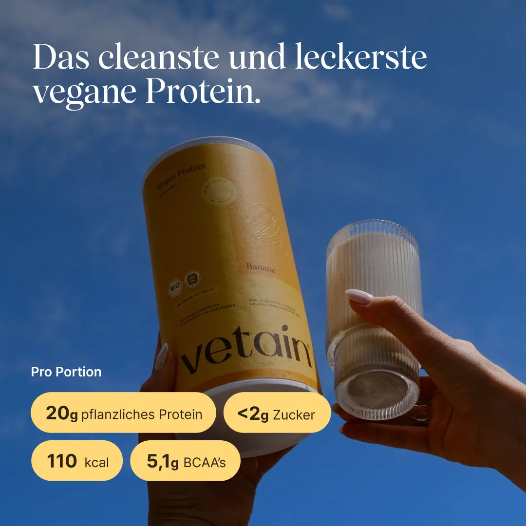 Vetain Vegan Protein Pulver Banane 540g Bio