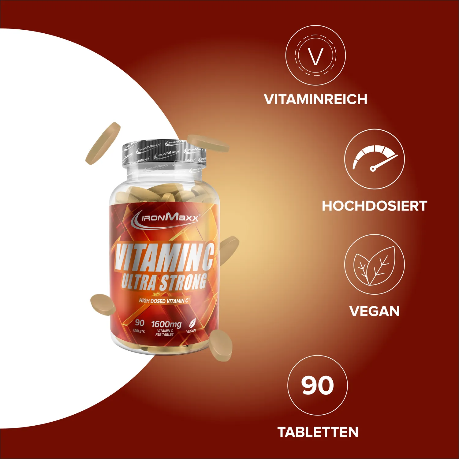IronMaxx Vitamin C Ultra Strong Tabletten 90 Stück hochdosiert