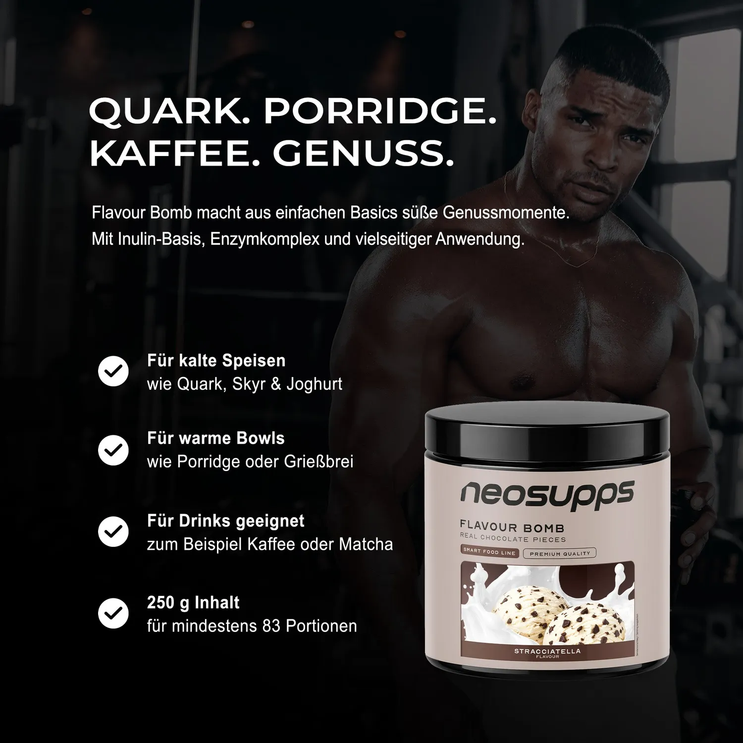 Neosupps Flavour Bomb Pulver Stracciatella 250g kalorienarm