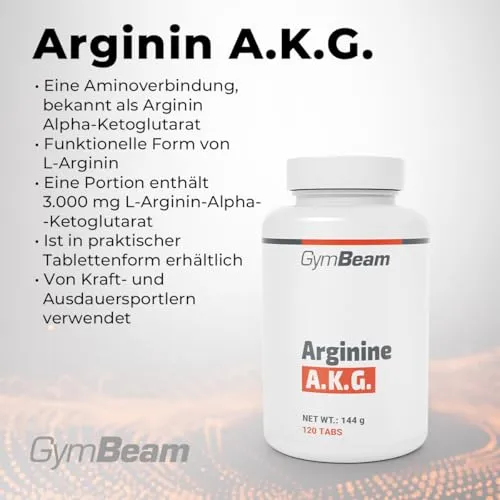 GymBeam L-Arginin Kapseln 120 Tabs 3000 mg AKG