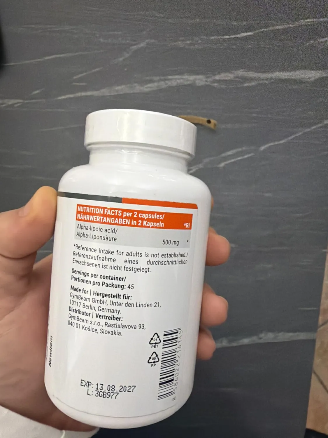 GymBeam Alpha-Liponsäure Kapseln 90 Stück vegan Glutathion