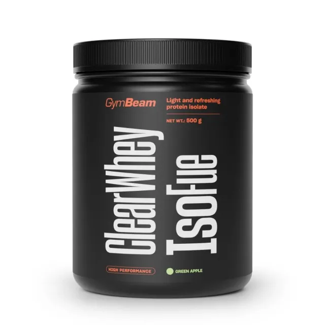 GymBeam IsoFue Clear Whey Proteinpulver Green Apple 500g leicht