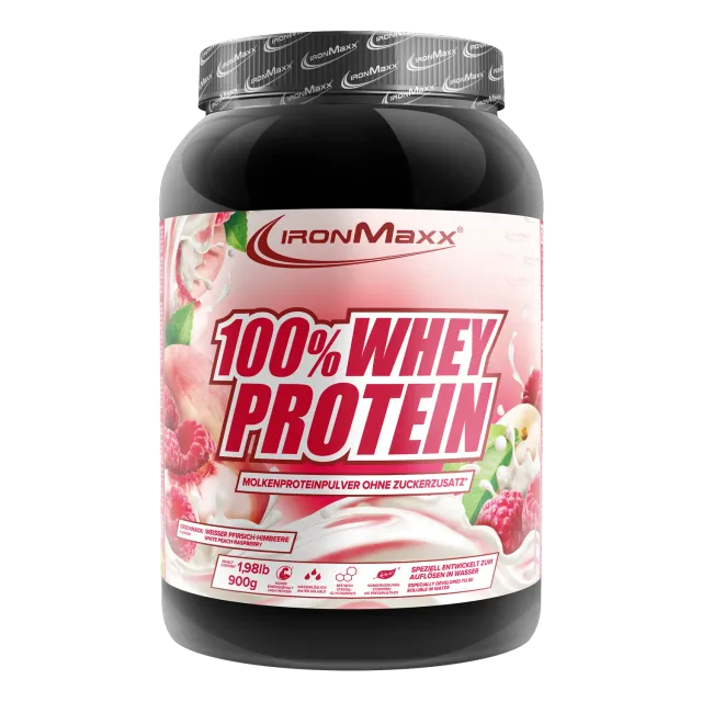 IronMaxx 100% Whey Protein 900g White Peach Raspberry fruchtig