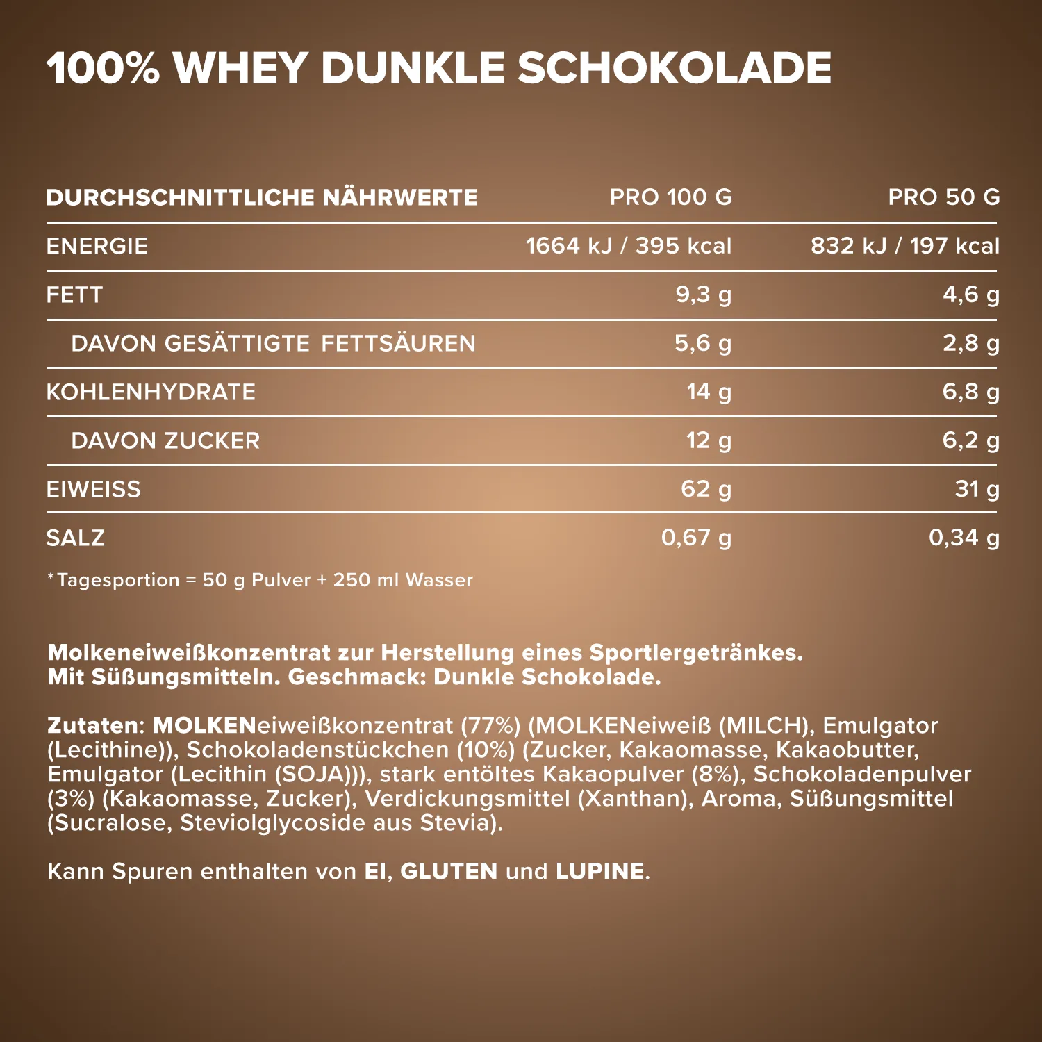 IronMaxx 100% Whey Protein Pulver 500g Pure Dark Cocoa
