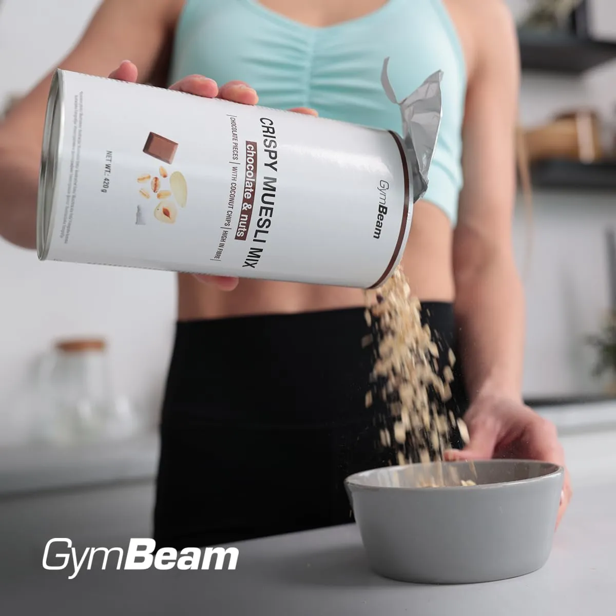 GymBeam Knusper Müsli Mix Schoko Nüsse Müsli 420 g ballaststoffreich
