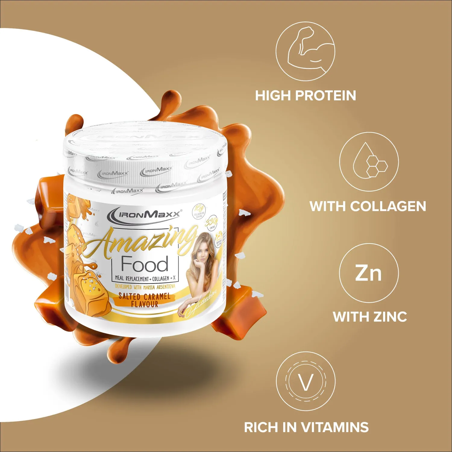 IronMaxx Amazing Food 330g Salted Caramel Bowl