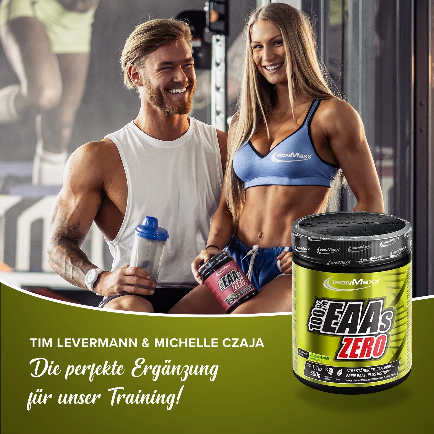 IronMaxx 100% EAAs Zero EAA Pulver Lemon Icetea 500g