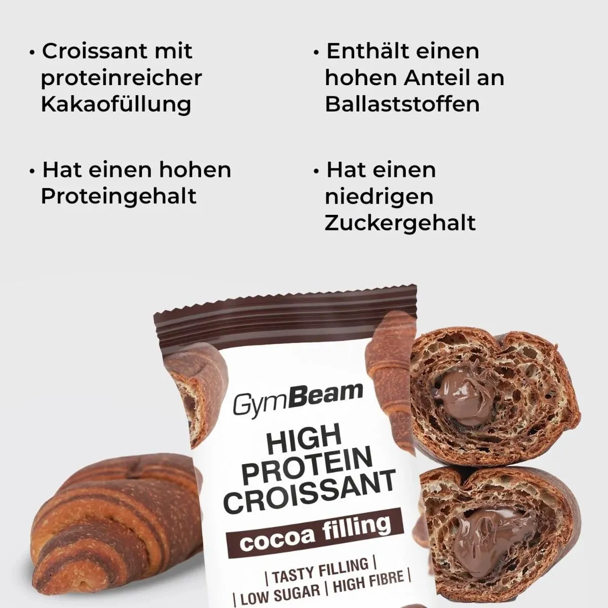 GymBeam Protein Croissant Kakao 10 x 50 g zuckerarm