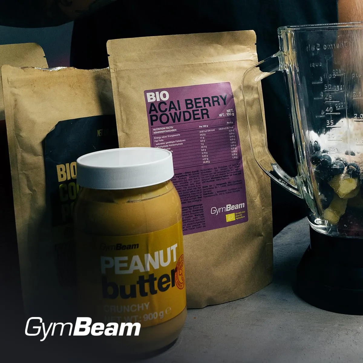 GymBeam Bio Acai Pulver 100 g vegan Ballaststoffe