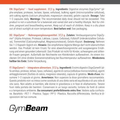 GymBeam DigeZyme Verdauungsenzyme Kapseln 60 Caps Multienzym