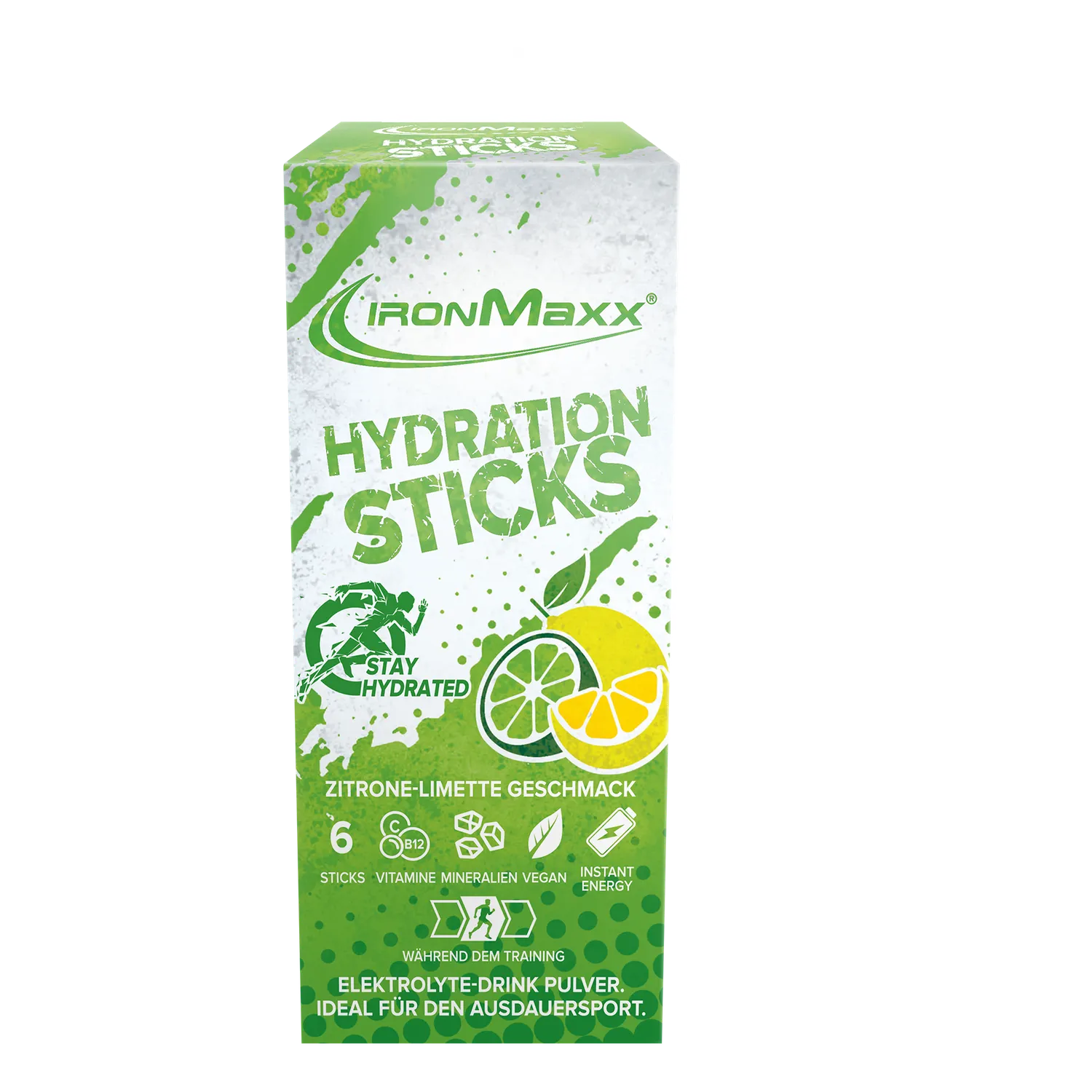 IronMaxx Hydration Sticks 6x12,9g Zitrone Limette Elektrolyte vegan