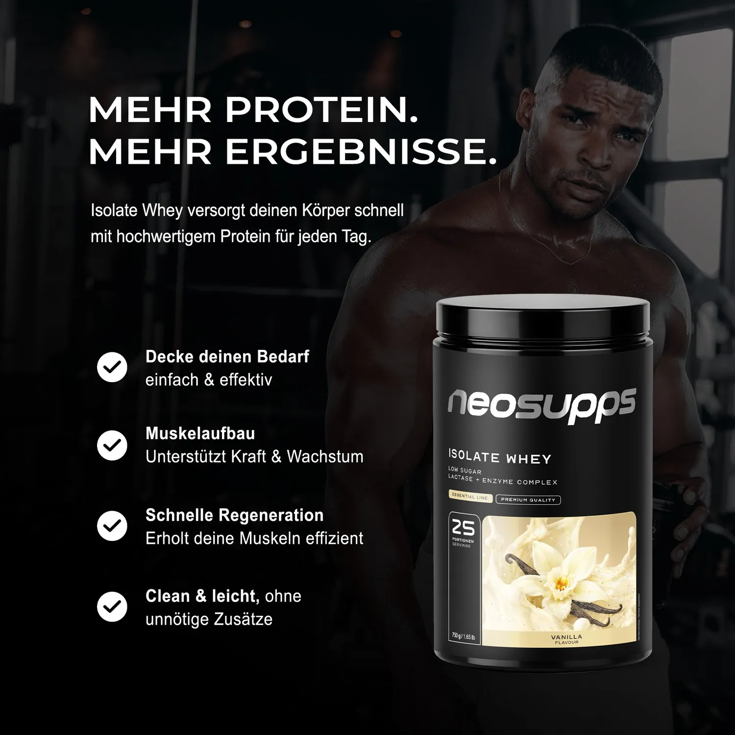 Neosupps Isolate Whey Vanilla 750g laktosearm