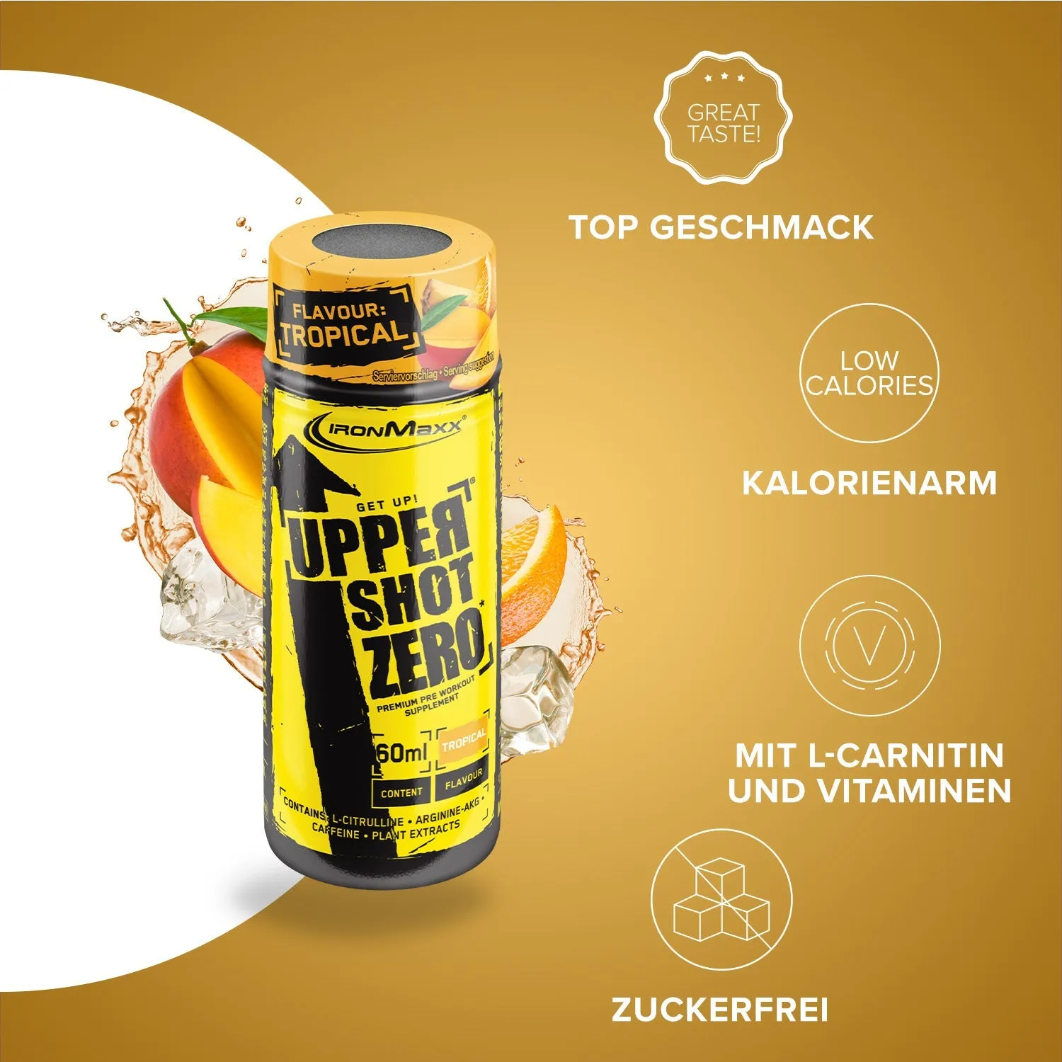 IronMaxx Upper Shot ZERO Booster 60 ml Tropical zuckerfrei