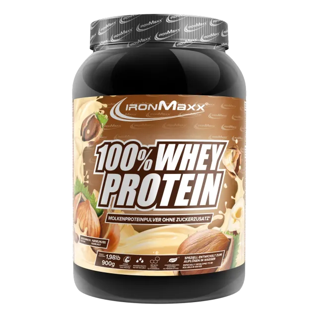 IronMaxx 100% Whey Protein 900g Haselnuss 80% Eiweiß