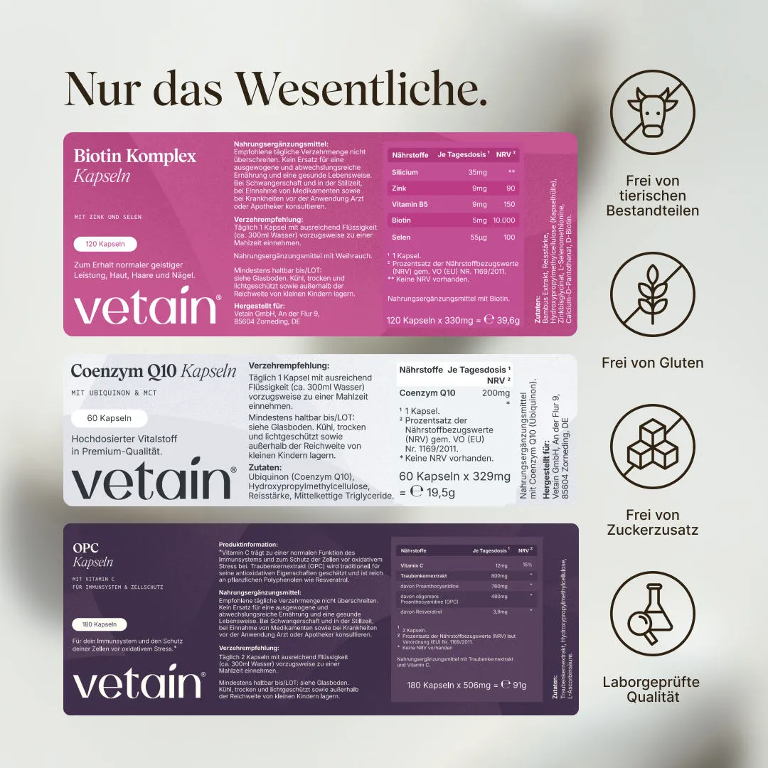 Vetain Inner Beauty Bundle Kapseln OPC Biotin Q10 Set