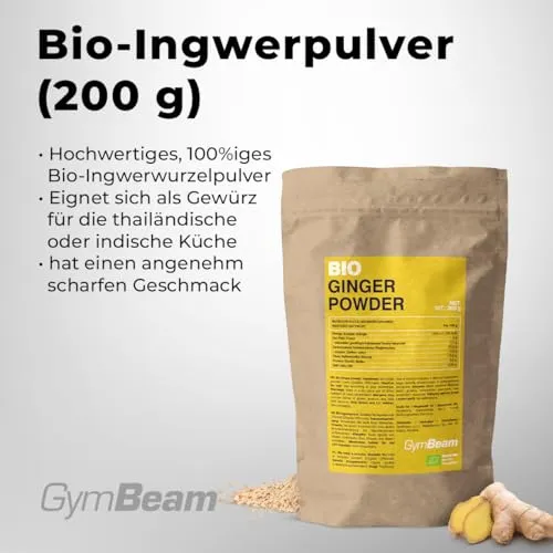 GymBeam Bio-Ingwerpulver 200 g scharf