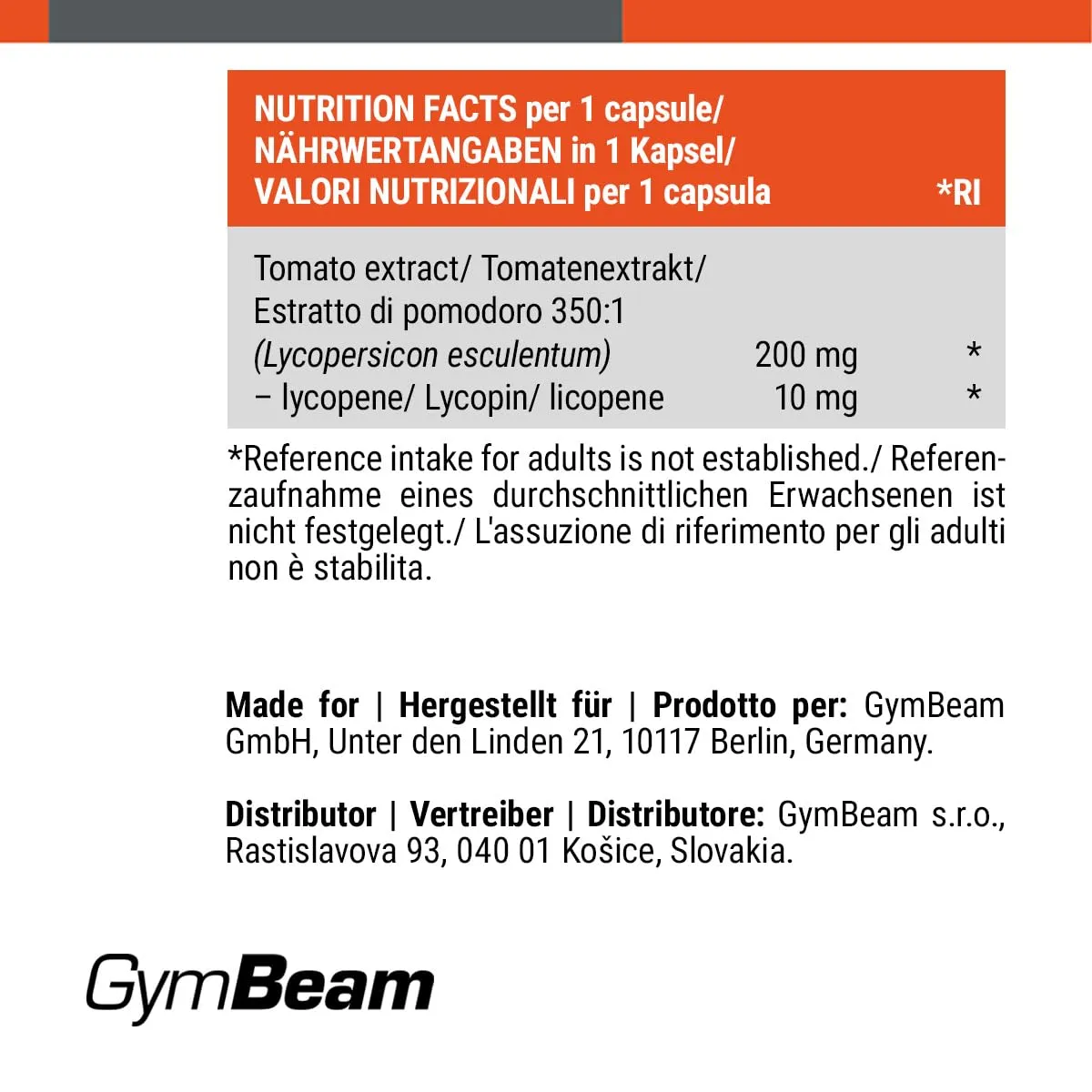 GymBeam Lycopin Kapseln 90 Stück 20 mg vegan