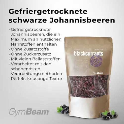 GymBeam Schwarze Johannisbeeren gefriergetrocknet 100g zuckerfrei